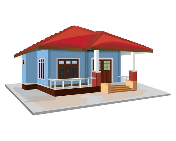 Huis Met Dak Gevel Vector Illustratie — Stockvector