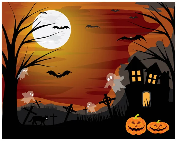 Fundo Halloween Com Morcegos Abóboras Ilustrações De Stock Royalty-Free