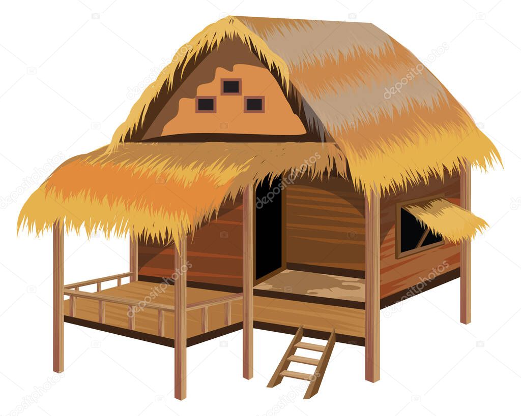 vector illustration of a beach with a roof
