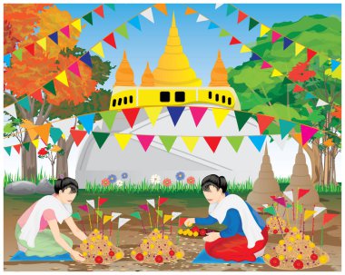 Şemsiyeli ve çiçekli mutlu çift