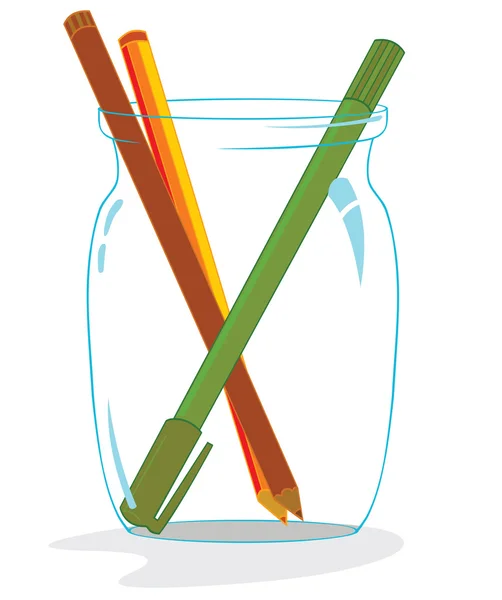 Alcune matite dentro vetro — Vettoriale Stock