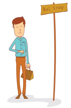 bir otobüs beklerken