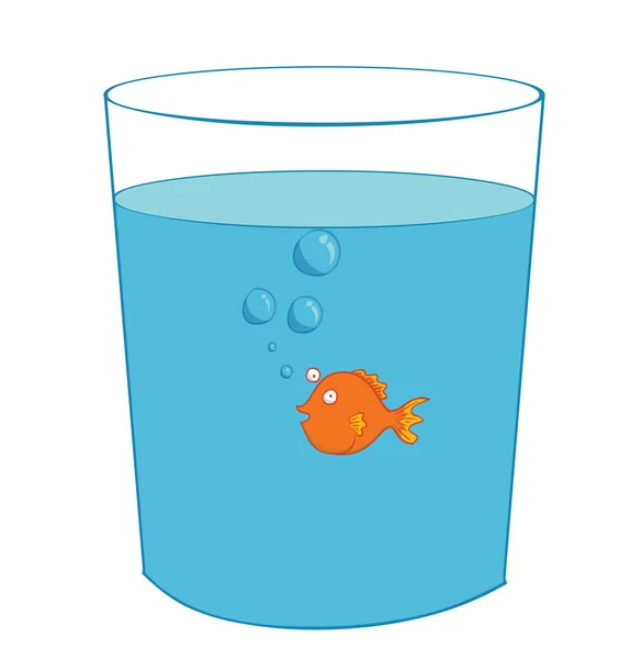 Pesce dentro un bicchiere — Vettoriale Stock
