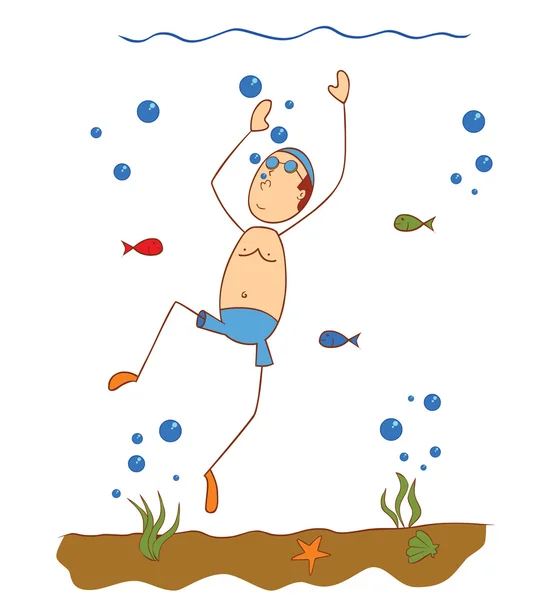 A swimming man — Stock Vector