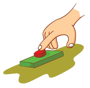 hand touching a button clipart