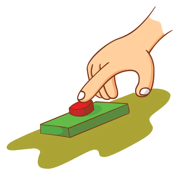 Main touchant un bouton — Image vectorielle