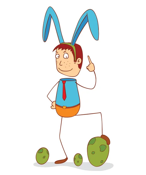 Man met bunny lint — Stockvector