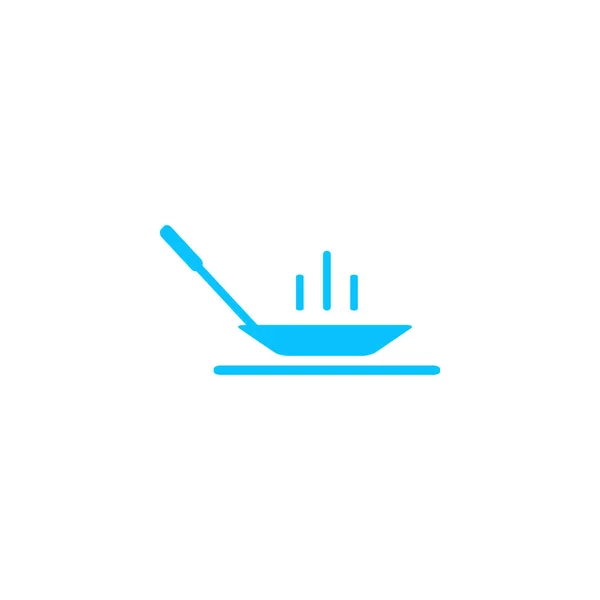 烤平底锅图标 白色背景上的蓝色象形文字 矢量图解符号 — 图库矢量图片