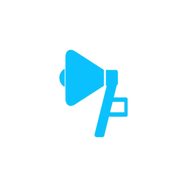 Megaphone Icon Flat Blue Pictogram White Background Vector Illustration Symbol — Stock Vector