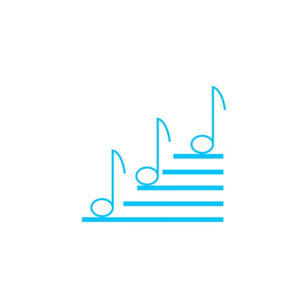 Notensymbole Flach Blaues Piktogramm Auf Weißem Hintergrund Vektorillustration Symbol — Stockvektor