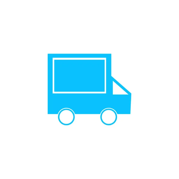 Truck Icon Flat Blue Pictogram White Background Vector Illustration Symbol — Stock Vector