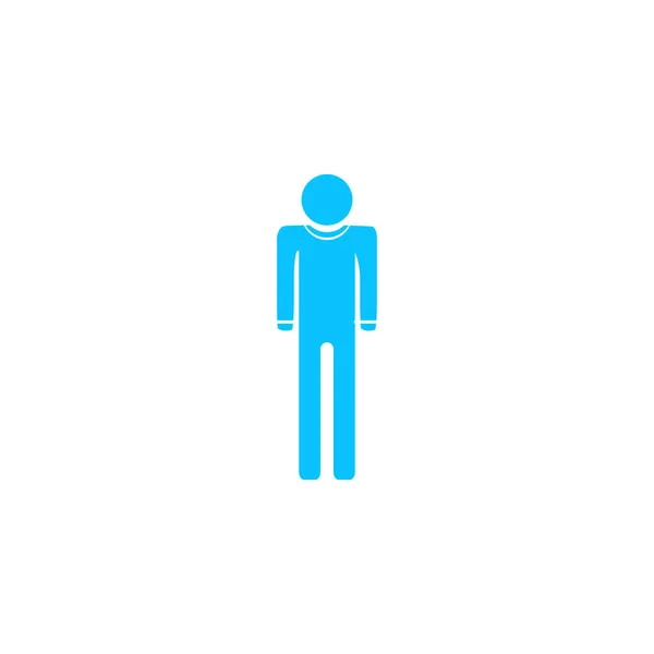 Ícone Homem Plano Pictograma Azul Sobre Fundo Branco Símbolo Ilustração — Vetor de Stock