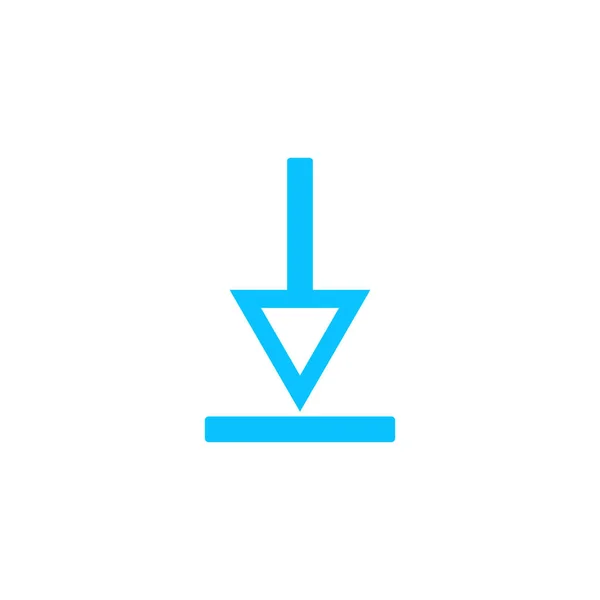 Giù Icona Freccia Piatta Pittogramma Blu Sfondo Bianco Simbolo Dell — Vettoriale Stock