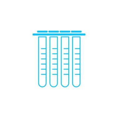 Tüp simgesi düz. Beyaz arka planda mavi resim. Vektör illüstrasyon sembolü