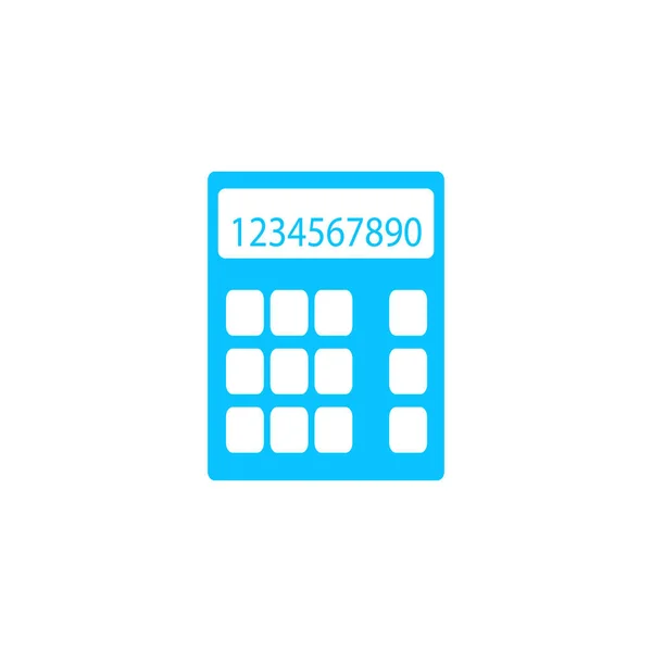 Calculator Icon Flat Blue Pictogram White Background Vector Illustration Symbol — Stock Vector