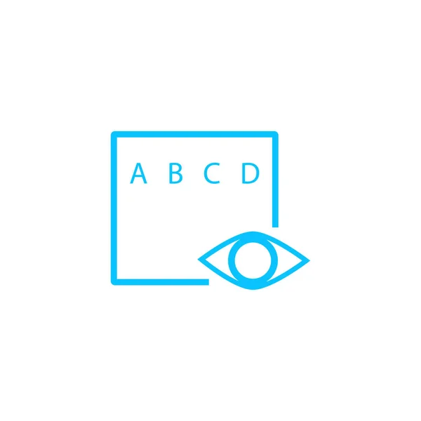 Εικόνα Οφθαλμολογικού Ελέγχου Επίπεδη Μπλε Εικονόγραμμα Λευκό Φόντο Σύμβολο Διανυσματικής — Διανυσματικό Αρχείο