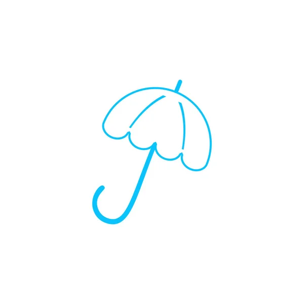 Parapluie Icône Plat Pictogramme Bleu Sur Fond Blanc Illustration Vectorielle — Image vectorielle