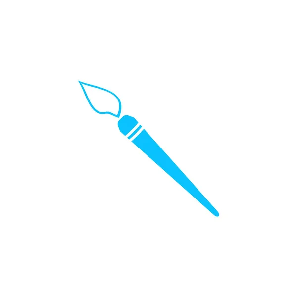 Paint Brush Icon Flat Blue Pictogram White Background Vector Illustration — Stock Vector