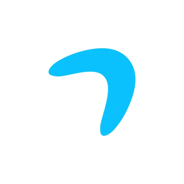 Boomerang Icon Flat Blue Pictogram White Background Vector Illustration Symbol — Stock Vector