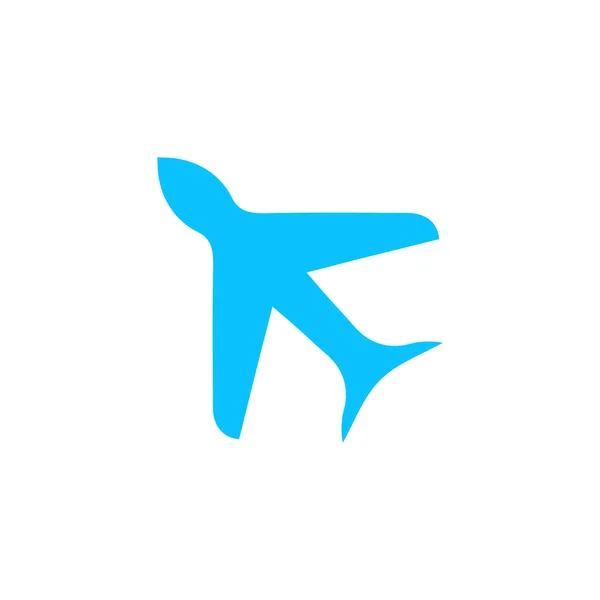 Flugzeug Ikone Flach Blaues Piktogramm Auf Weißem Hintergrund Vektorillustration Symbol — Stockvektor