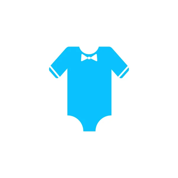 Ikona Dětského Oblečení Plochá Modrý Piktogram Bílém Pozadí Symbol Vektorové — Stockový vektor