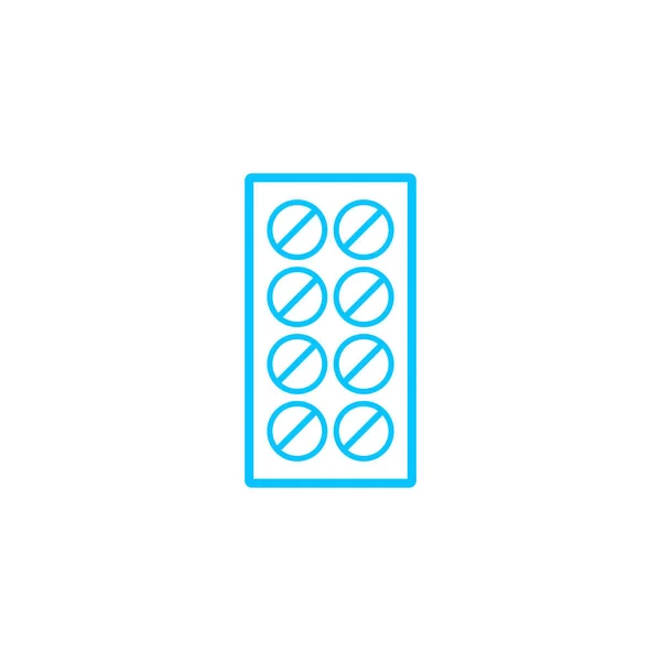 Значок Таблетки Плоский Синяя Пиктограмма Белом Фоне Векторная Иллюстрация — стоковый вектор