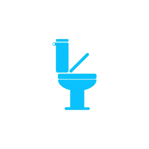 Toilet Icoon Plat Blauw Pictogram Witte Achtergrond Vector Illustratie Symbool — Stockvector