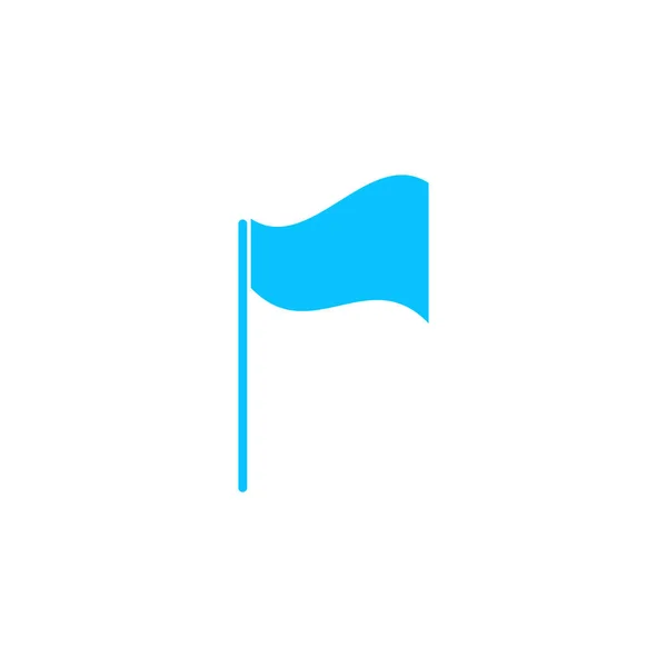 Flaggikonen Platt Blå Piktogram Vit Bakgrund Vektorns Illustrationssymbol — Stock vektor
