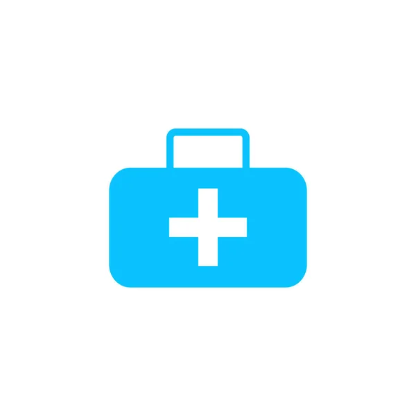 Medicine Chest Icon Flat Blue Pictogram White Background Vector Illustration — Stock Vector