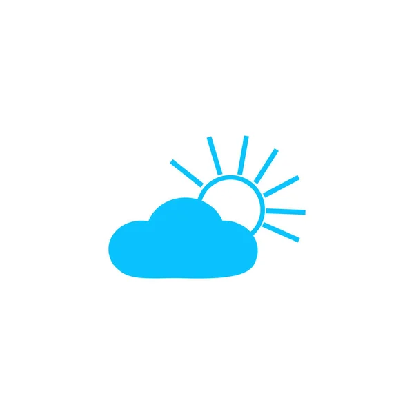 Sonnenwolken Flach Blaues Piktogramm Auf Weißem Hintergrund Vektorillustration Symbol — Stockvektor