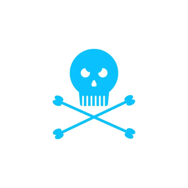 Jolly Roger Icône Plat Pictogramme Bleu Sur Fond Blanc Illustration — Image vectorielle