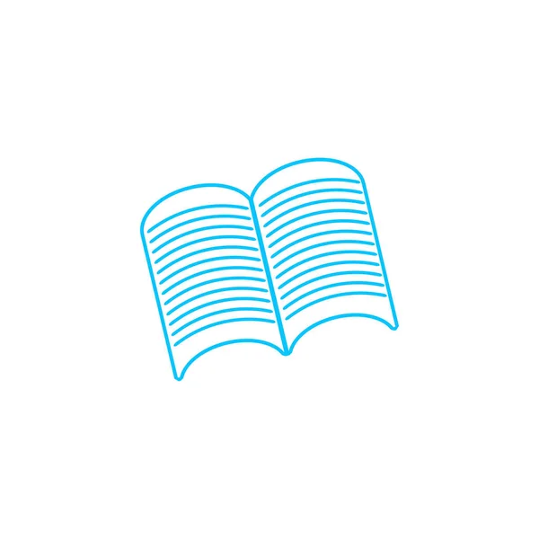 Buch Ikone Flach Öffnen Blaues Piktogramm Auf Weißem Hintergrund Vektorillustration — Stockvektor