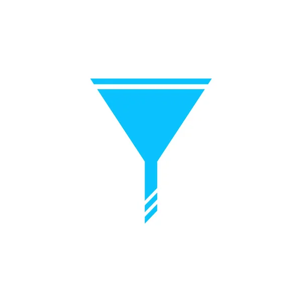 Funnel Icon Flat Blue Pictogram White Background Vector Illustration Symbol — Stock Vector