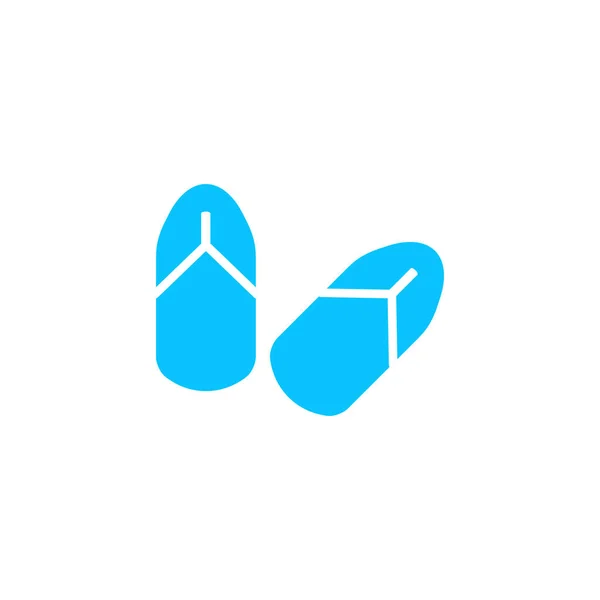 Hausschuhe Sind Flach Blaues Piktogramm Auf Weißem Hintergrund Vektorillustration Symbol — Stockvektor