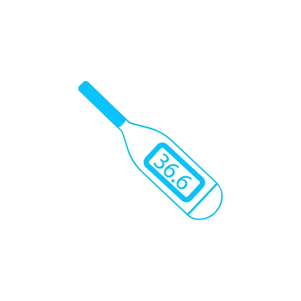 Ikona Teploměru Plochá Modrý Piktogram Bílém Pozadí Symbol Vektorové Ilustrace — Stockový vektor