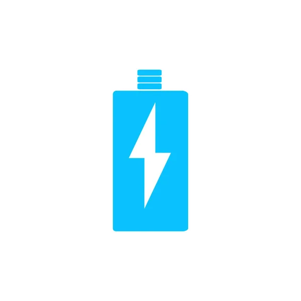 Battery Charging Icon Flat Blue Pictogram White Background Vector Illustration — Stock Vector