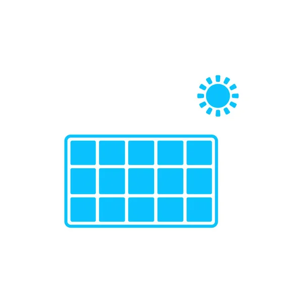 Solar Energy Panel Icon Flat Blue Pictogram White Background Vector — Stock Vector