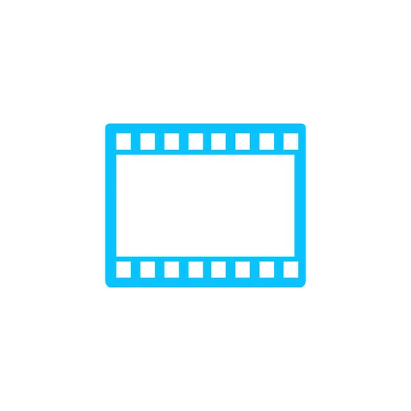 Film Media Icon Flat Blue Pictogram White Background Vector Illustration — Stock Vector