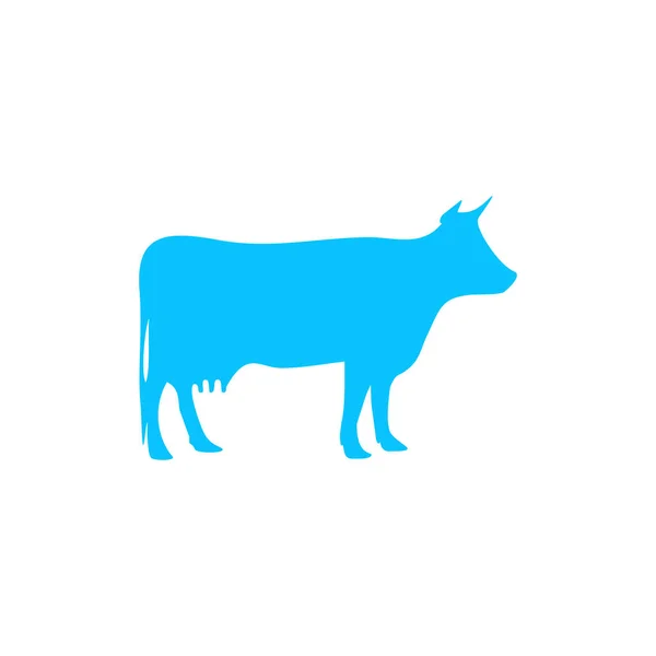 Корова Іконка Плоска Синя Піктограма Білому Тлі Векторні Ілюстрації Символ — стоковий вектор