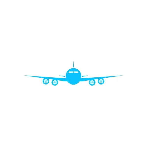 Aircraft Airplane Icon Flat Blue Pictogram White Background Vector Illustration — Stock Vector