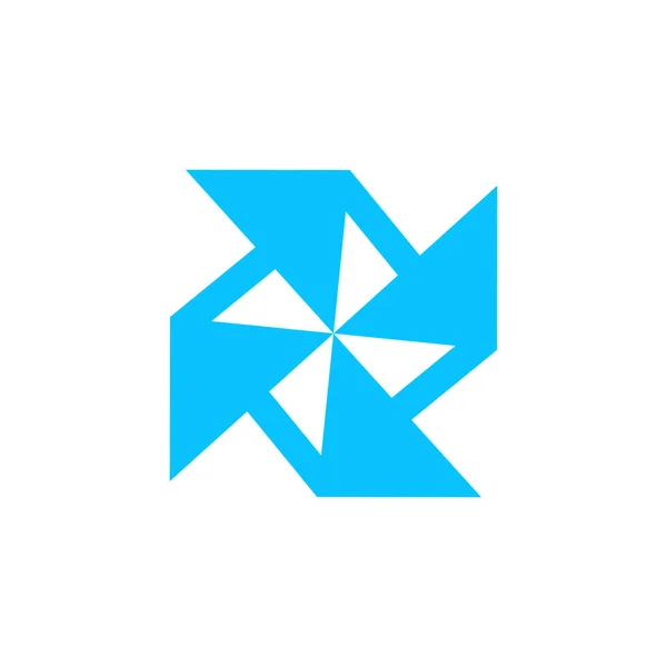 Χαρτί Ανεμόμυλος Εικονίδιο Επίπεδη Μπλε Εικονόγραμμα Λευκό Φόντο Σύμβολο Διανυσματικής — Διανυσματικό Αρχείο