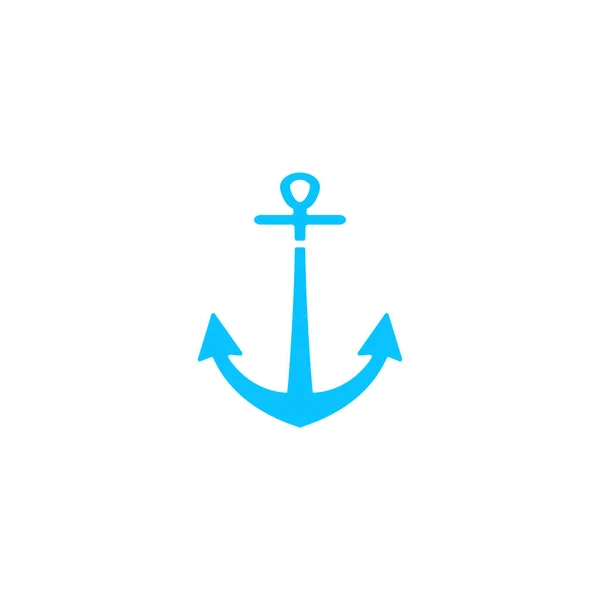 Anchor Icon Flat Blue Pictogram White Background Vector Illustration Symbol — Stock Vector