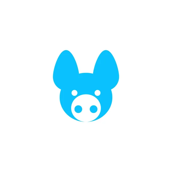 豚のアイコンフラット 白い背景に青いピクトグラム ベクターイラスト記号 — ストックベクタ