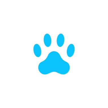 Pençe simgesi düz. Beyaz arka planda mavi resim. Vektör illüstrasyon sembolü