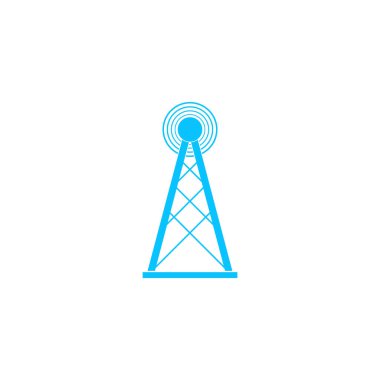 Radyasyon radar ikonu düz. Beyaz arka planda mavi resim. Vektör illüstrasyon sembolü