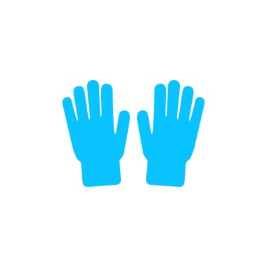 El ikonu düz. Beyaz arka planda mavi resim. Vektör illüstrasyon sembolü