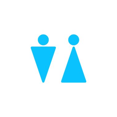 Banyo ikonu düz. Beyaz arka planda mavi resim. Vektör illüstrasyon sembolü