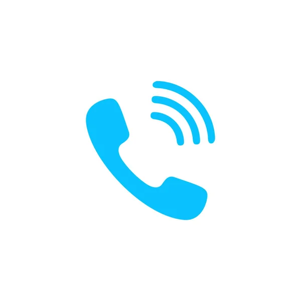 Telefon Ikon Lapos Kék Piktogram Fehér Háttérrel Vektor Illusztrációs Jele — Stock Vector
