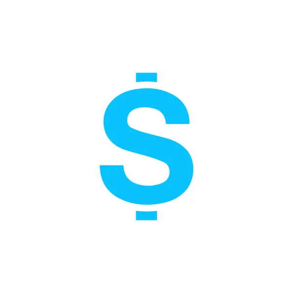 Dolary Usd Ikona Peníze Ploché Modrý Piktogram Bílém Pozadí Symbol — Stockový vektor