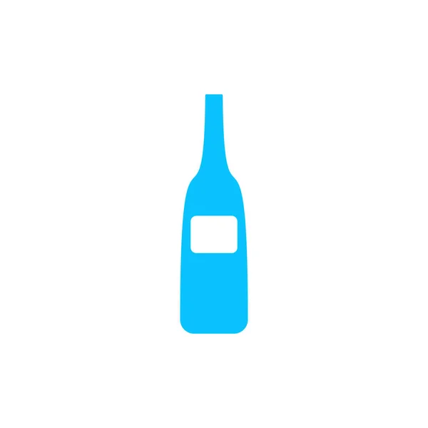 酒瓶图标平整 白色背景上的蓝色象形文字 矢量图解符号 — 图库矢量图片